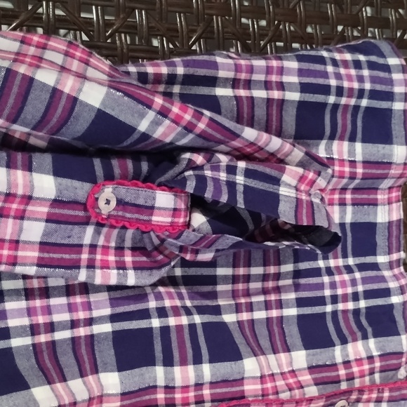 Victoria's Secret PJ Set Size L Flannel Pink Purple Pockets On Top - Picture 4 of 10